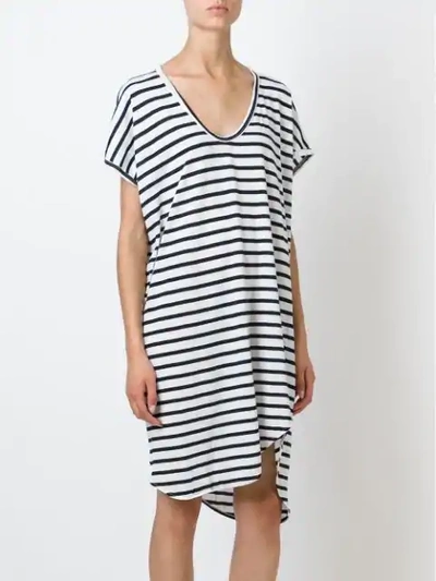 Shop Bassike Striped T-shirt Dress - Black