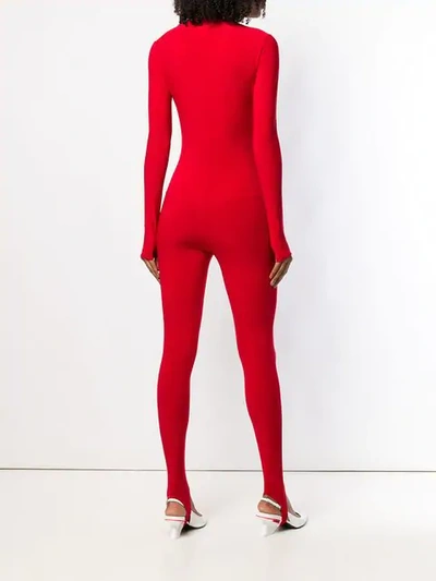 Shop Atu Body Couture Fitted Jumpsuit In Red