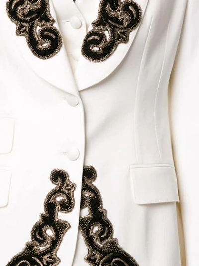 Shop Dolce & Gabbana Beaded Detail Blazer In White