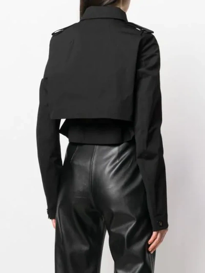 Shop Rick Owens Asymmetric Cropped Jacket In Black