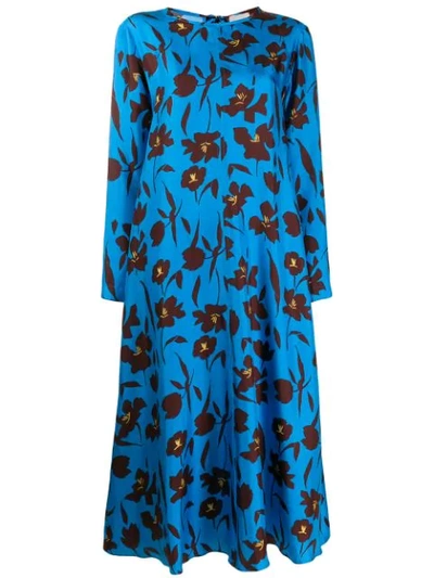Shop Alysi Floral-print Dress In Blue