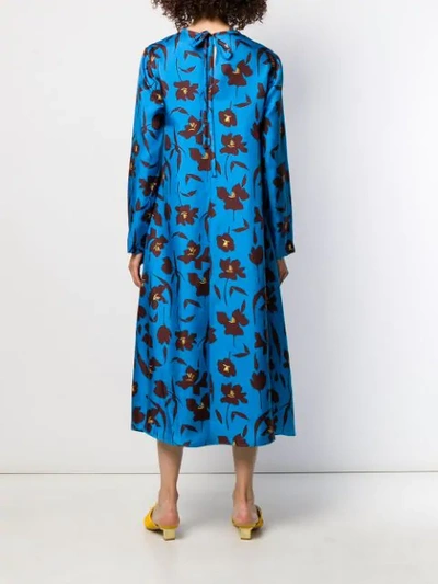 Shop Alysi Floral-print Dress In Blue