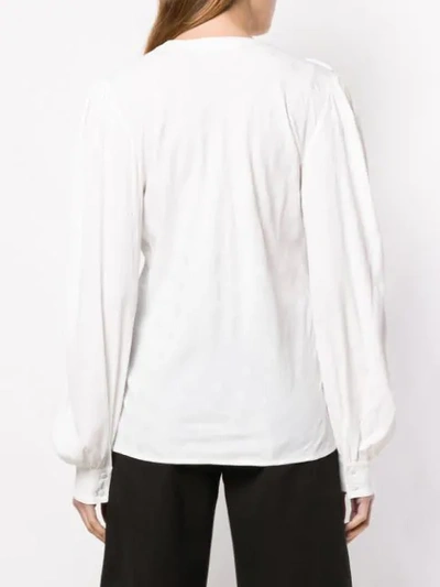 MSGM V领荷叶边罩衫 - 白色