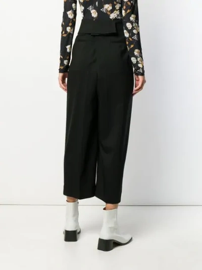 Shop Enföld Folded Waistband Cropped Trousers In Black