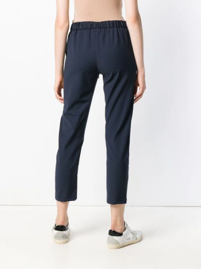 Shop Semicouture Cropped Trousers - Blue