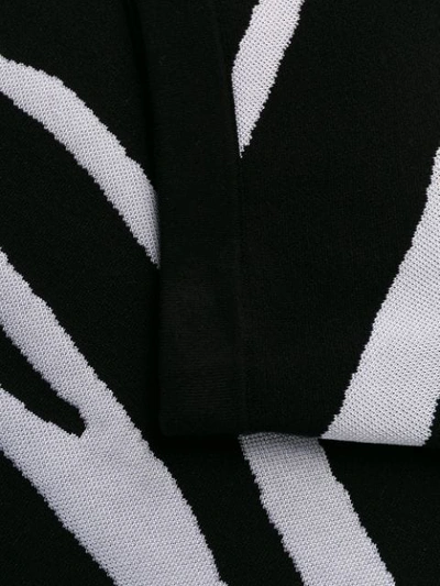Shop Versace Zebra Pattern Knitted Pencil Skirt In Black