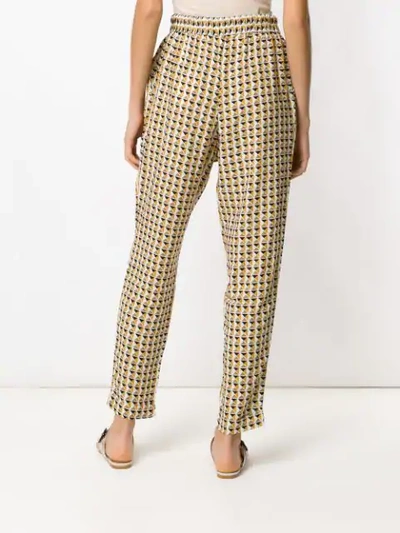 Shop Andrea Marques Printed Drawstring Pants In White