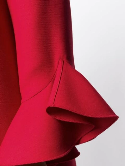 Valentino Trumpet-sleeve Shift Dress In Red