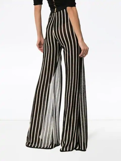 Shop Balmain Stripe Wrap Trousers In Black