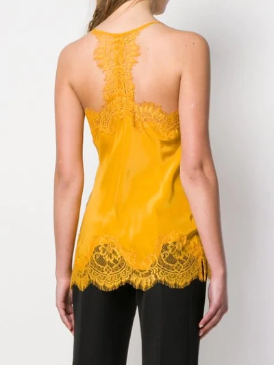 Shop Gold Hawk Lace Panel Top In Yellow
