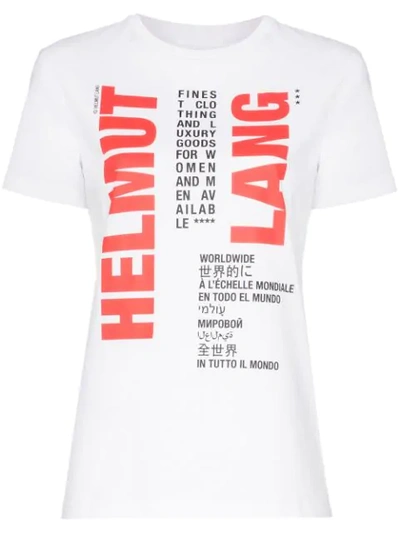 Shop Helmut Lang Logo Print Cotton T-shirt In White