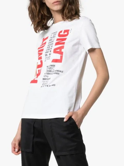 Shop Helmut Lang Logo Print Cotton T-shirt In White