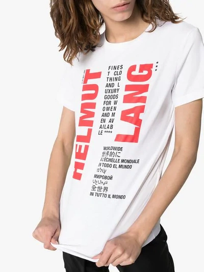 Shop Helmut Lang Logo Print Cotton T-shirt In White