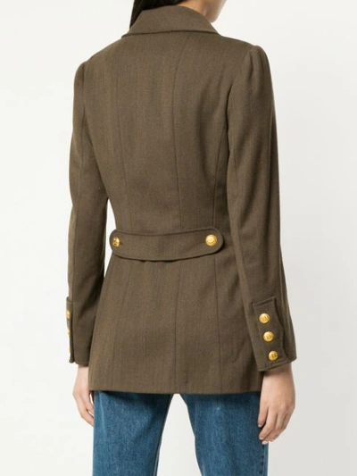 Pre-owned Chanel Vintage Double Breasted Coat - Green
