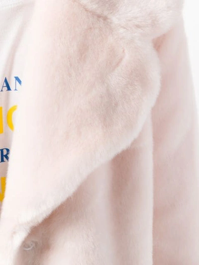 Shop La Seine & Moi Louve Faux Fur Coat In Pink
