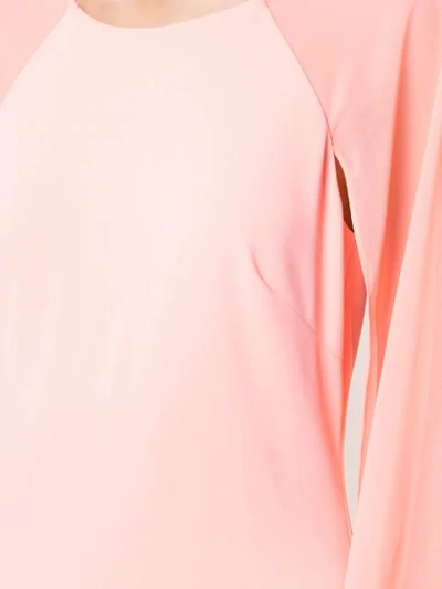 Shop Badgley Mischka Long-sleeve Maxi Gown In Pink