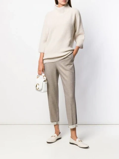 Shop Peserico Tapered Trousers - Neutrals
