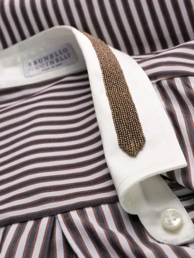 Shop Brunello Cucinelli Striped Shirt - Blue
