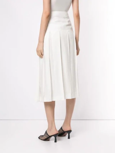 Shop Jil Sander Midi Pleated Skirt In White