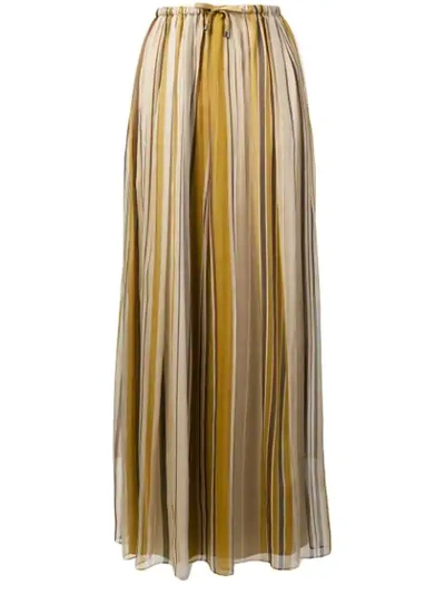Shop Brunello Cucinelli Striped Straight Skirt In C003 Ocra+panna+lignite