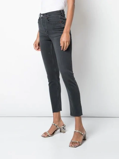 Shop Re/done Cropped Skinny Jeans In Grey
