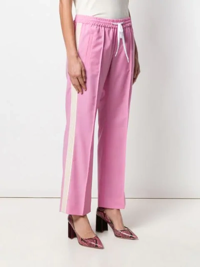 Shop Miu Miu Side Stripe Track Trousers In Pink