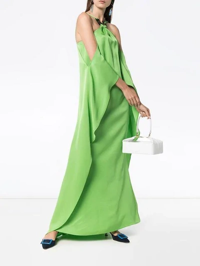 Shop Cult Gaia Cocoon Faille Maxi Dress In Green