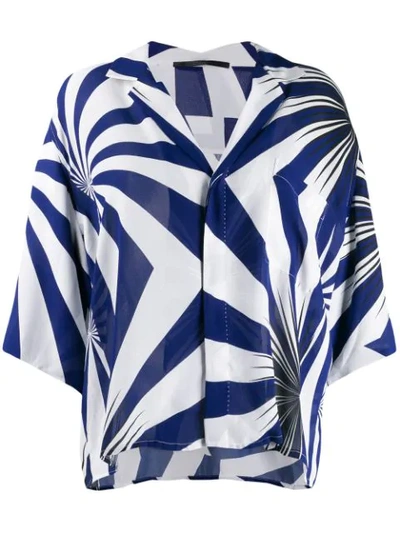 Shop Haider Ackermann Geometric Pattern Shirt - Blue