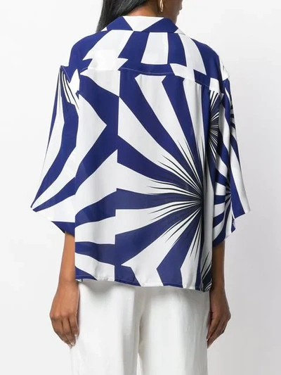 Shop Haider Ackermann Geometric Pattern Shirt - Blue