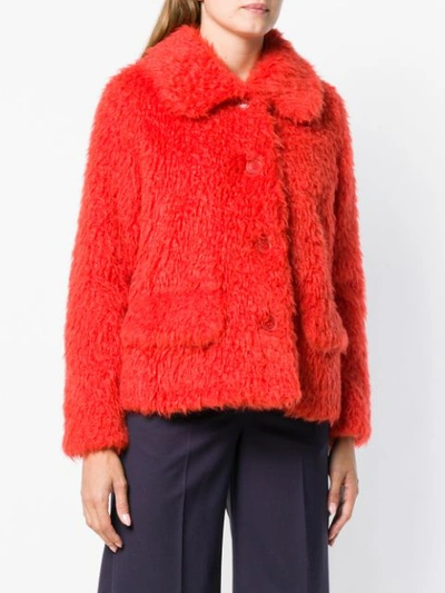 Shop Stand Studio Stand Faux Fur Jacket - Red