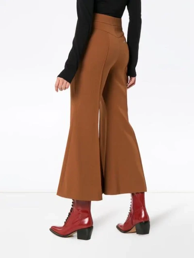 Shop Chloé Bell Bottom Trousers In Brown