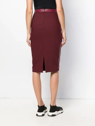 Shop Stella Mccartney Faux Leather Pencil Skirt In Red