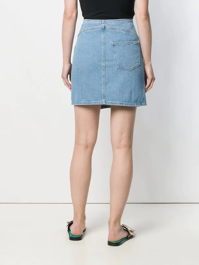 Shop Nanushka Amita 80's Wash Denim Skirt In 80'swash Blue