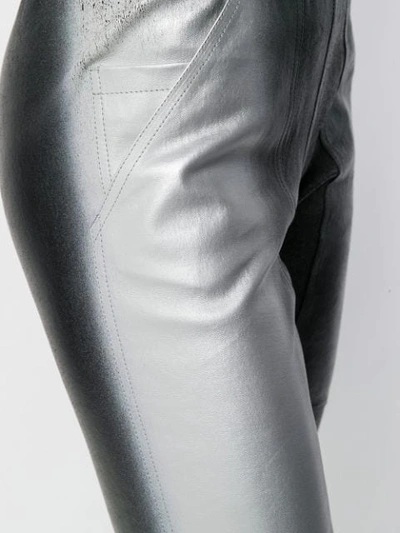 Shop Rick Owens Leather Leggings In Black