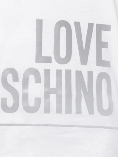 Shop Love Moschino Logo Print T In White