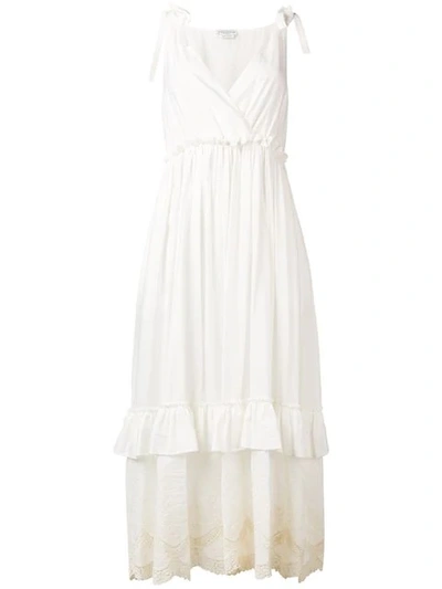 Shop Ballantyne Long V-neck Dress In White