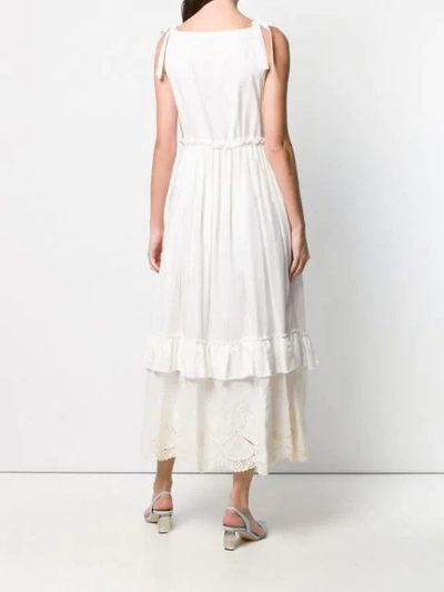 Shop Ballantyne Long V-neck Dress In White