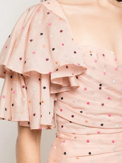 Shop Acler Ruffled Spot Print Mini Dress - Pink