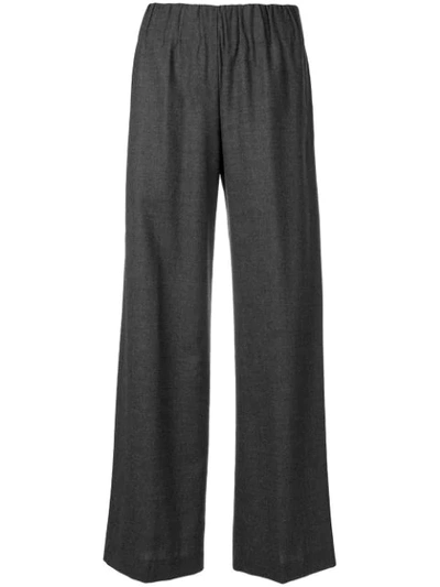 Shop Aspesi Pleated Flared Trousers In Grey