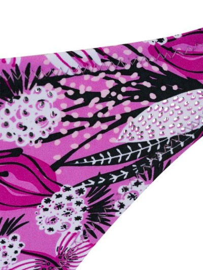 Shop Emmanuela Swimwear Lisa Floral Print Ruffled Bikini In Purple