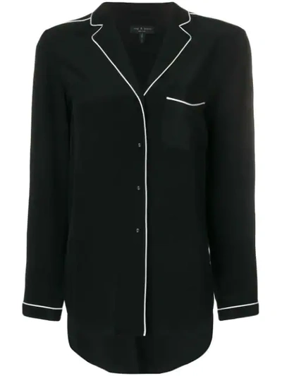Shop Rag & Bone Contrast Trim Shirt In Black