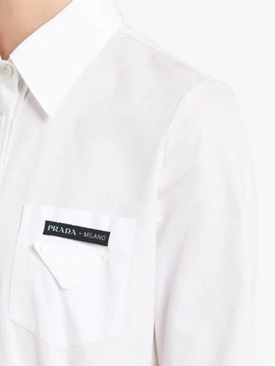 Shop Prada Hemdkleid Mit Falten In White