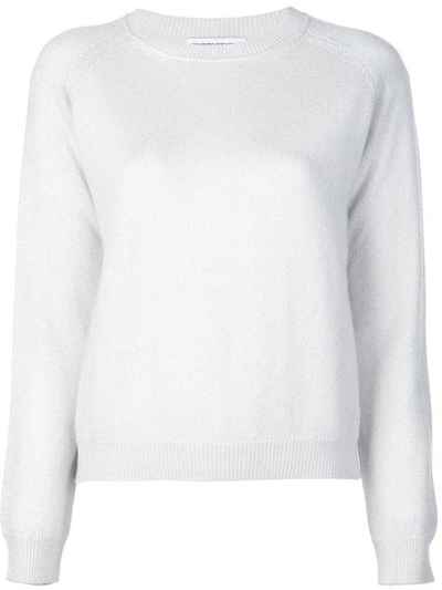 Shop Alexandra Golovanoff Classic Crew Neck Sweater In White