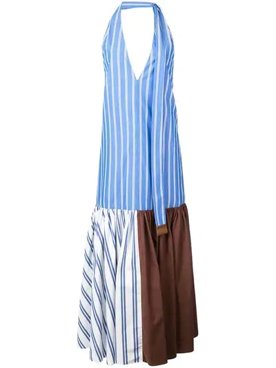 Shop Tibi Vivian Striped Top In Blue