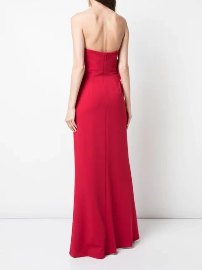 AIDAN MATTOX STRUCTURED STRAPLESS GOWN - 红色