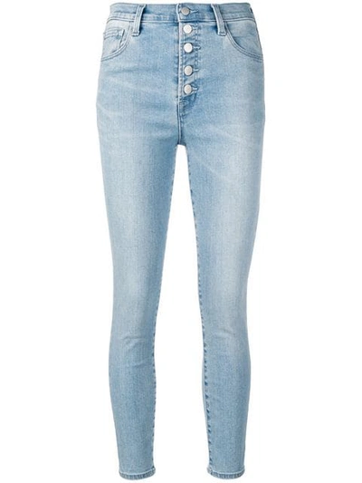 Shop J Brand Cropped Skinny Jeans In Blue