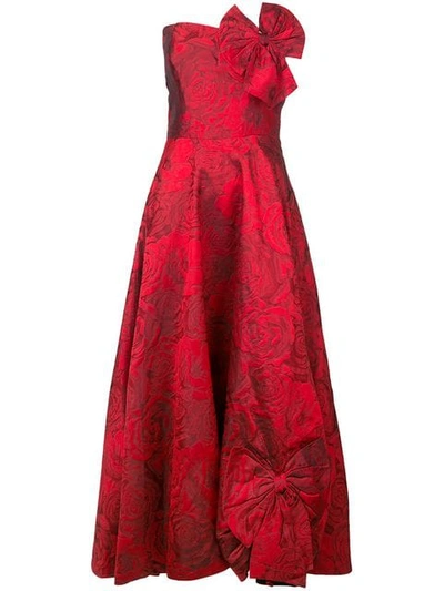 Shop Bambah Rose Patterned Silk Dress In Red