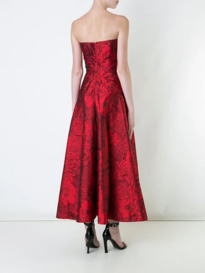 Shop Bambah Rose Patterned Silk Dress In Red