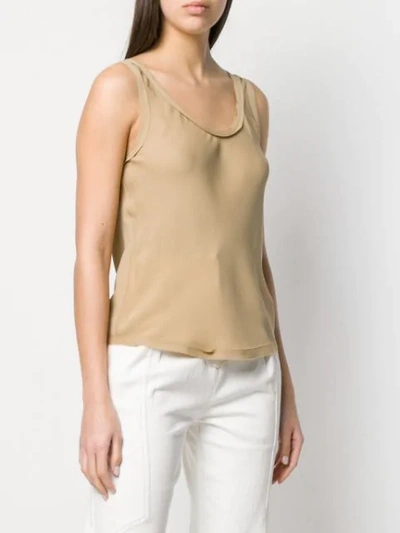 Shop Theory Scoop Neck Top In Brown