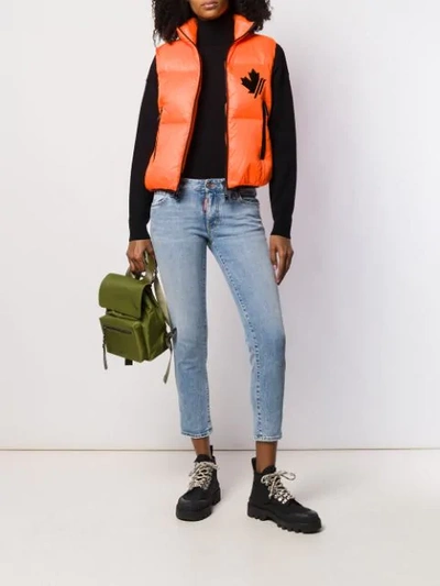 Shop Dsquared2 Canadian Quilted Gilet - Orange